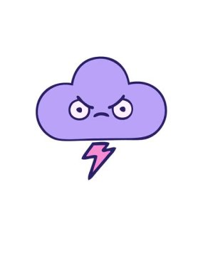 Bir fırtına bulutu çiziminin yükseliş ve yüzme animasyonu