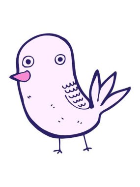 Komik kuşun çizgi filminin basınçlı animasyonu