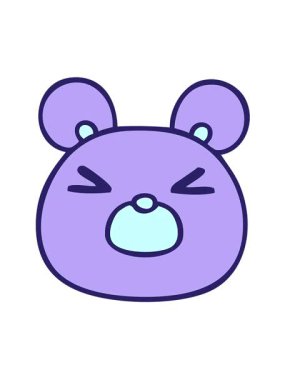 El hareketlerinin titreşimli animasyonu çizilmiş garip çizgi film ayı suratı