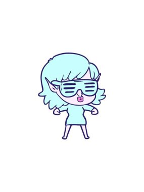 Güzel elf kızının satış animasyonu.