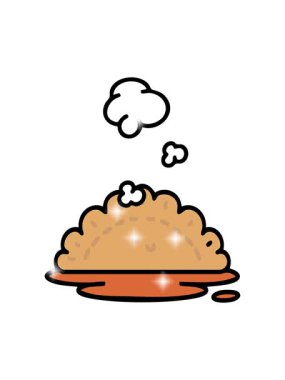 Buharda pişen sıcak Japon hamur işlerinin simli etkisi.