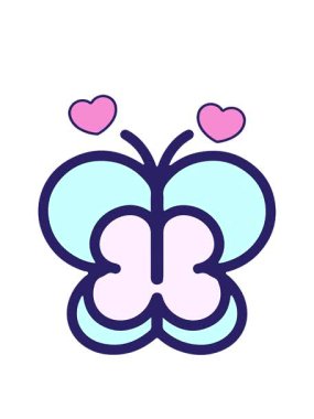 dönen kalpler basit bir kelebek çizgi filminin animasyonu