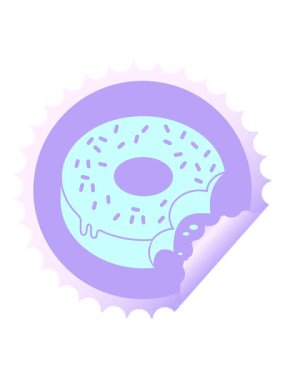 Isırılmış donut dairesel soyulan etiketin titreşimli hareketli animasyonu