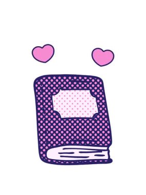 Karikatür karalamalarının dönen kalp animasyonu eski deri kitap