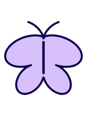 Kelebeğin basit cesur çiziminin neon ışık efekti animasyonu