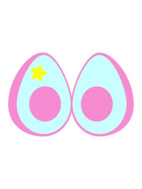 Parlayan yıldızlar avokado illüstrasyonunun animasyonunu etkiler