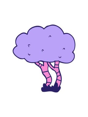 çizgi film ağaç tasarımının basınçlı canlandırması