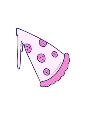 Dikkat çekici bir el çizimi çizgi film pizzası.