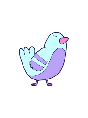 Çizgi film neon rengi kuşun yıldız patlaması etkisi animasyonu