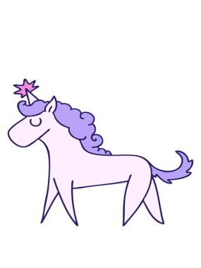 el hareketlerinin hareketli animasyonu çizilmiş tek boynuzlu at çizgi filmi.