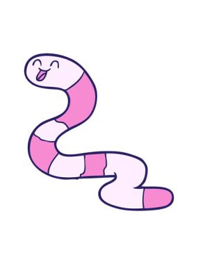 Çizgi film karakteri Solucan 'ın hareketli animasyonu