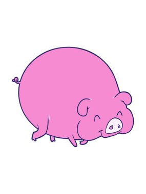 Çizgi film domuzunun hareketli animasyonu