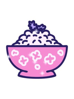 Japon pirincinin desenli kasedeki parıltı etkisi.