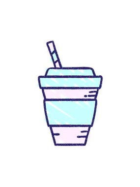 Buzlu Kahve Tebeşiri Çiziminin basınçlı animasyonu