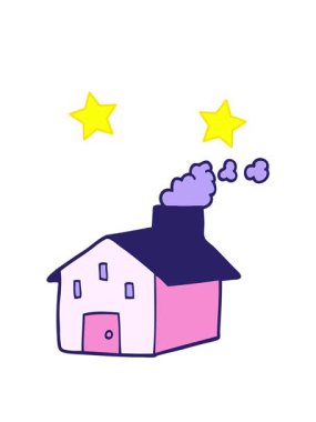 dönen yıldızlar çizgi film karikatür evinin bacalı animasyonu