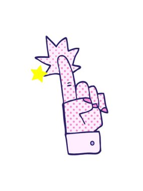 Parıldayan yıldızlar çizgi film karalamalarının hareketlerini etkiler.