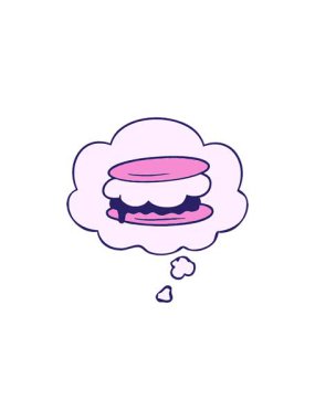 Çizgi roman tarzında düşünce baloncuğu olan smore çizgi film satışı flaş animasyonu