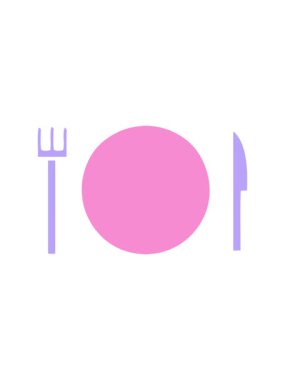 Tabak ve çatal bıçak sembolünün basınçlı canlandırması