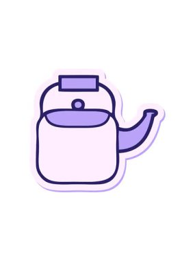 Tatlı bir karikatür çaydanlığının çıkartmasının dönen hareket animasyonu