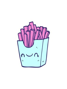 Kutudaki çizgi film kızartmalarının yıldız patlaması etkisi animasyonu