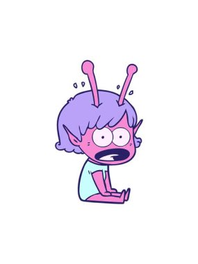 Çizgi filmin hareketli animasyonu şok edici uzaylı kız çizimi