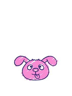 Köpek Yüzlü Tebeşir Çiziminin zıplama hareketi animasyonu