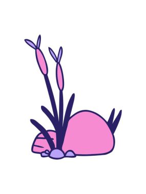 Elle çizilmiş karikatür taş ve çakıl taşlarının parlak ışık efektleri