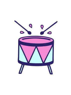 Hoş bir davul çiziminin titreşimli hareketli animasyonu