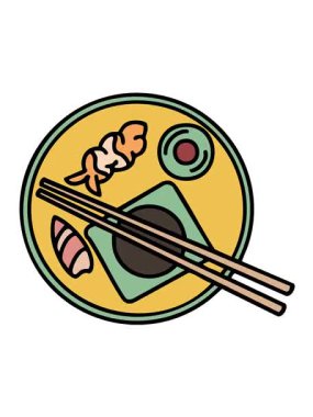 Tabakta sunulan geleneksel Japon onigiri yemeklerinin hareketli animasyonu