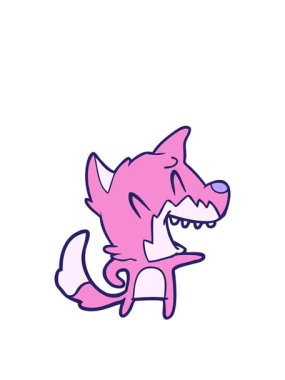 Gülen tilki çizgi filminin hareketli animasyonu