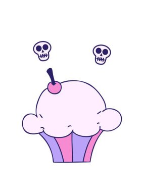 dönen kafatası animasyonu el çizimi tuhaf çizgi film keki