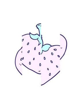 Çilek resminin bölünmüş hareket canlandırması