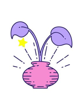 Parlayan yıldızlar vazodaki ev bitkisinin canlandırılmasını etkiler