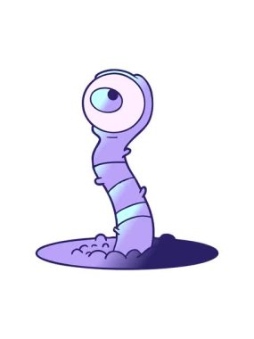 Karikatür uzaylı bataklık canavar tasarımının titreyen hareketi.