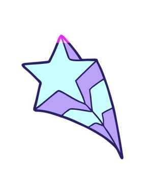 Çizgi film kayan yıldızının animasyonunu çalıştır.