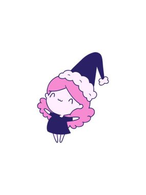 Bir Kawaii kızının Noel karikatürünü bölme efekti