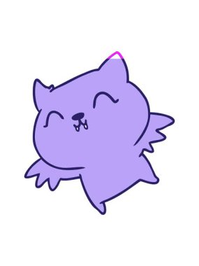 Sevimli kawaii yarasasının el çizimi animasyonunu çalıştır.