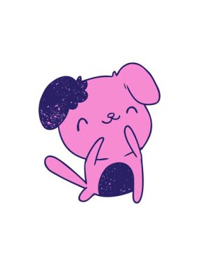 Sevimli bir köpeğin desenli çizgi film çizimi kawaii 'nin dikkat çekici animasyonu