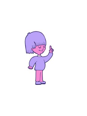 Çizgi film karakterinin yatay titreşimli animasyonu