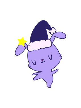 Parlayan yıldızlar, Kawaii Tavşanı 'nın çizilmiş el animasyonunu etkiler.