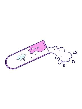 neon ışık efekti çizgi film test tüpünün dökülmesi animasyonu