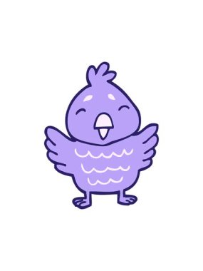 Çizgi film karikatürü mavi kuşun basınçlı animasyonu