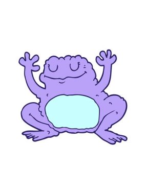 Komik kurbağa çiziminin dikkat çekici animasyonu