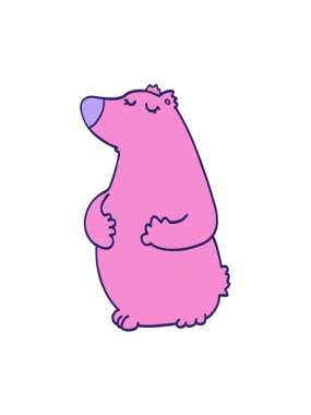 Karikatür Kawaii oyuncak ayı illüstrasyonunun hareketli animasyonu