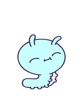 Tatlı, mutlu bir böceğin çizgi filminin hareketli animasyonu