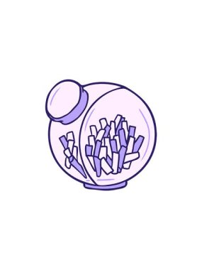 Tatlı bir kavanozdaki çizgi film şekerinin animasyonuna dikkat çekmek