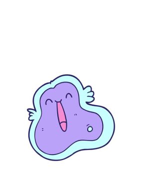 Bir bakterinin karalamalarının animasyonunu genişletiyor.