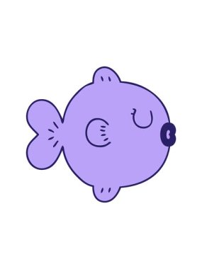 El çizimi karikatür balığının hareketli animasyonu