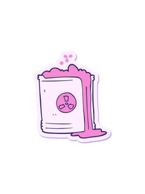 Radyoaktif radyoaktif atık etiketinin radyoaktif parlayan animasyonu