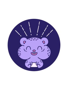 Dövme stili mutlu bir hamsterın animasyonunu yakalıyor.